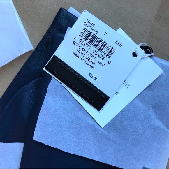 🥰 Coach Sculpted Signature Leather Tech Gloves deep blue - Picture 6 of 10